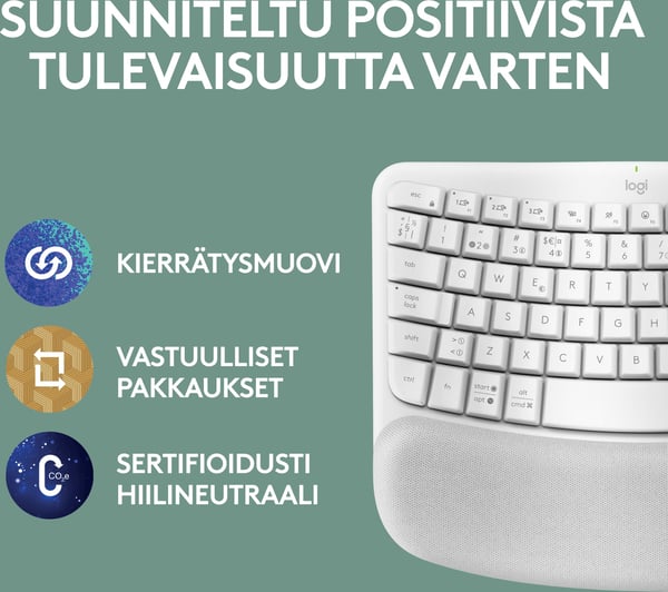Logitech Wave Keys - trådløst tastatur, naturhvid