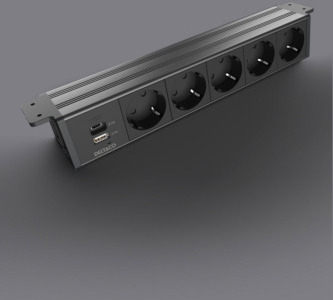 DELTACO strømpepanel, 5 stik, 1x21W A+C USB-lader, GST18-forbindelse