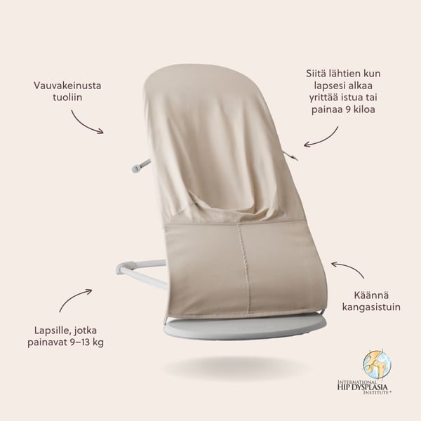 BabyBjörn Bouncer Balance Soft Woven -stol, jersey lysbeige