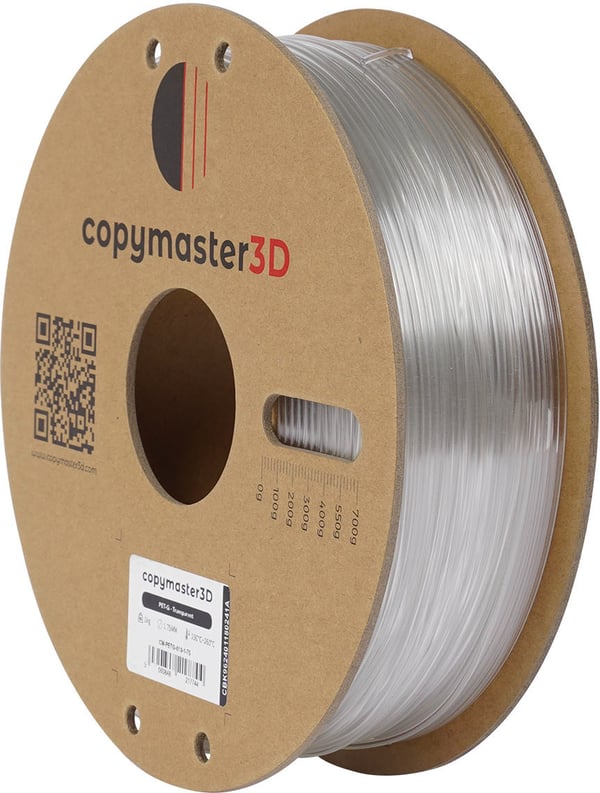 Copymaster3D PET-G filament til 3D-printere, 1,75 mm, gennemsigtig