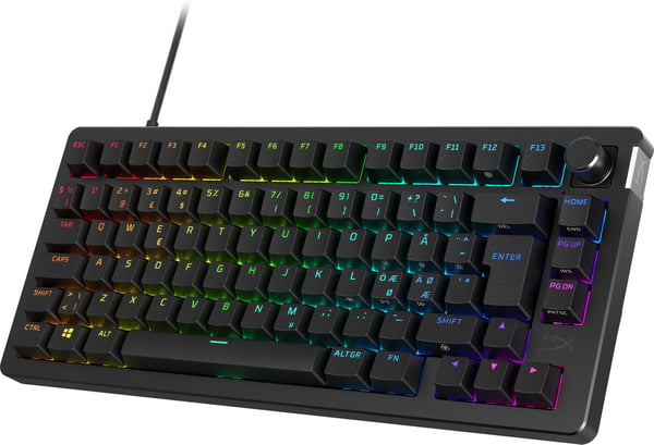HyperX Alloy Rise 75 -speltangentbord, HyperX Linear -brytare, svart