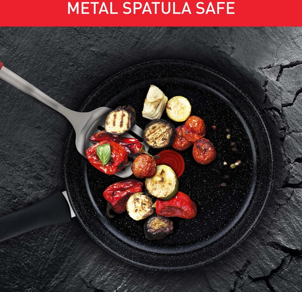 Tefal Intens'Ceram stegepande med glaslåg 24 cm/3,2 L, sort