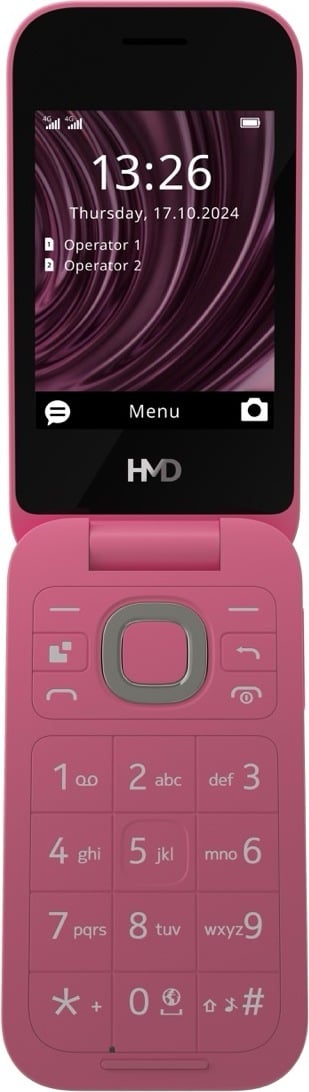 HMD 2660 Flip bastelefon, röd