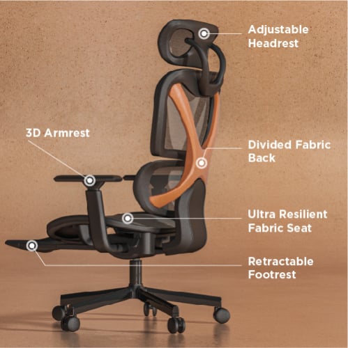 ErgoWork SpineX arbetsstol, svart
