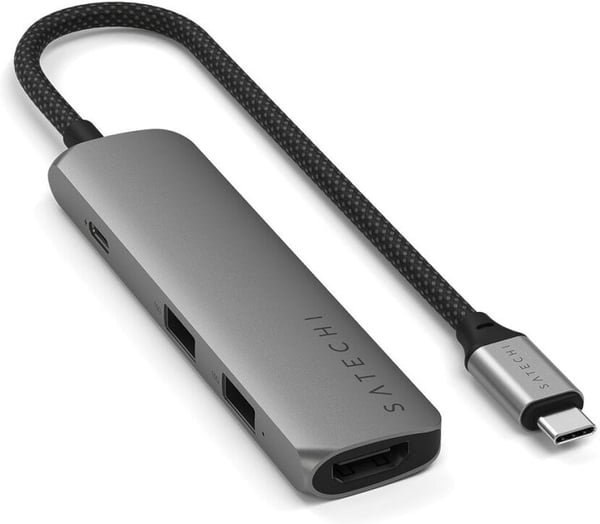 Satechi 4-i-1 USB-C Slim Multiport 4K -adapter, stjärngrå