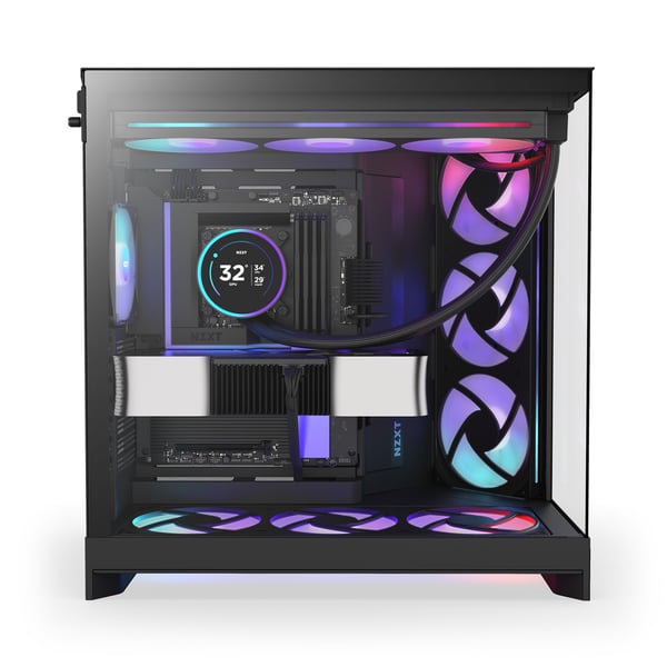 NZXT H9 Flow RGB+ (2025) ATX-chassi, svart
