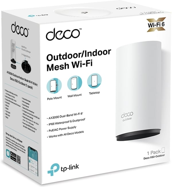 TP-LINK Deco X50 Outdoor WiFi 6 -Mesh-accesspunkt för utomhusbruk