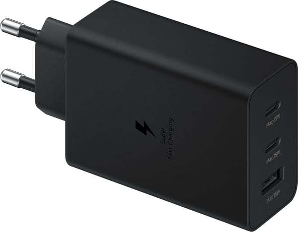 Samsung Trio Charger 65W -strömförsörjning, svart
