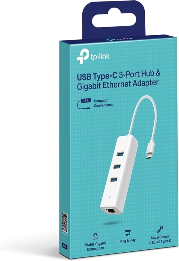 TP-LINK UE330C USB 3.0-hubb och gigabit ethernet-adapter