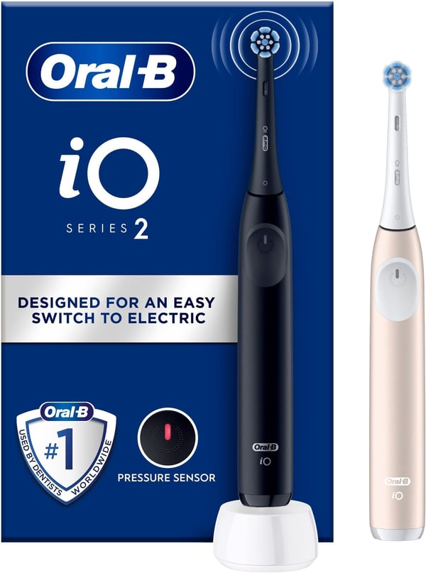 Oral-B iO2 Duo eltandborstpar, svart & rosa