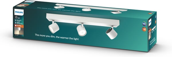 Philips Star WarmGlow LED -spotbelysning, 3 x 4,5 W, hvid