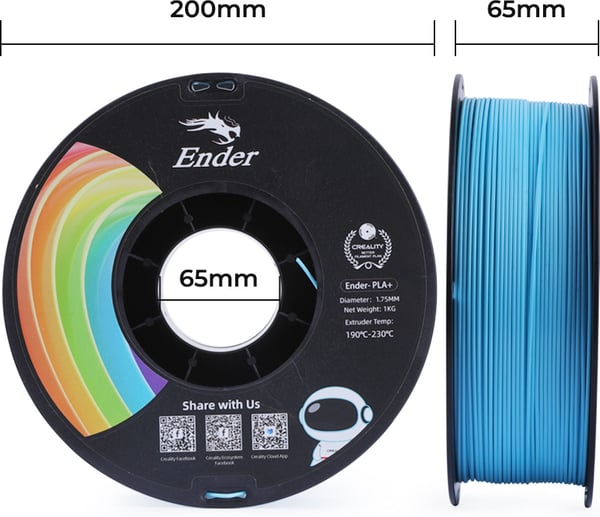 Creality Ender - PLA+ filament til 3D printer, 1.75 mm, blå