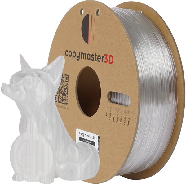 Copymaster3D PET-G filament til 3D-printere, 1,75 mm, gennemsigtig