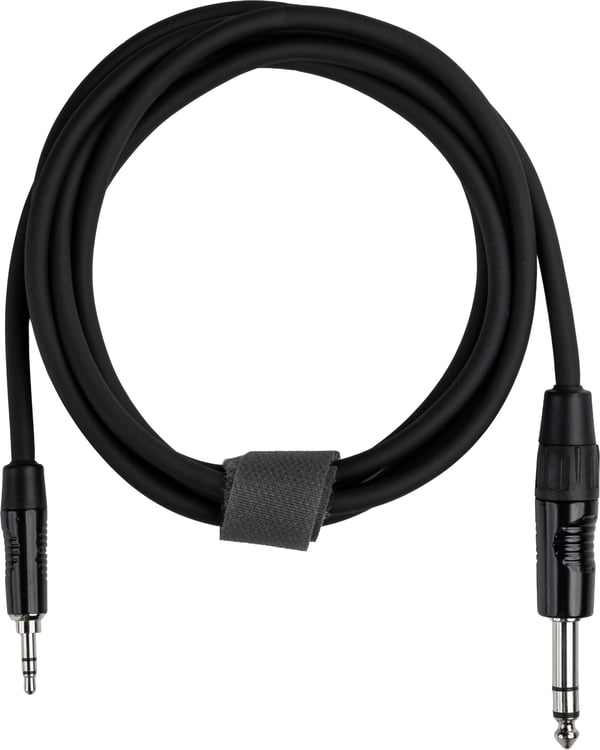 Fuj:tech 6,3 mm TRS hane – 3,5 mm TRS hane ljudkabel, 2 m, svart