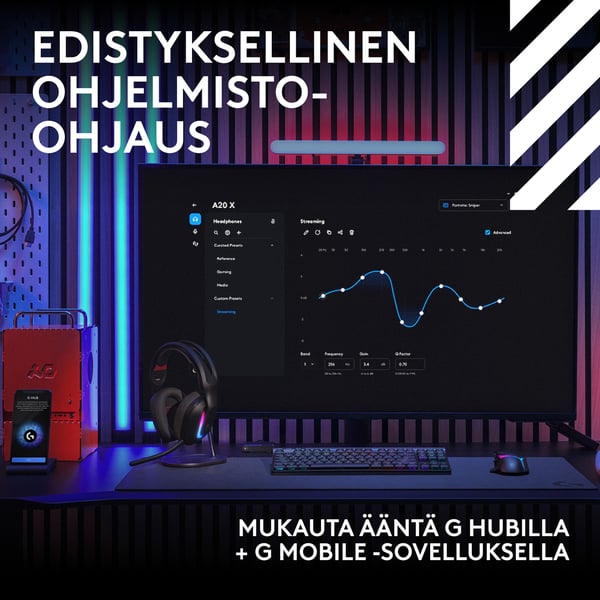 Logitech G Astro A20X trådlösa gaminghörlurar, svart