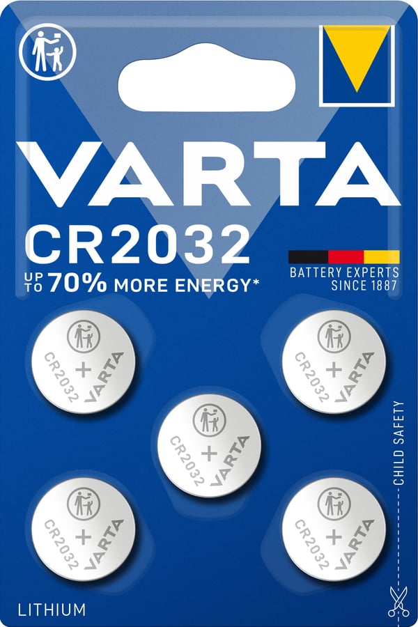 Varta CR2032 -batteri, 3 V, 5 stk, lithium