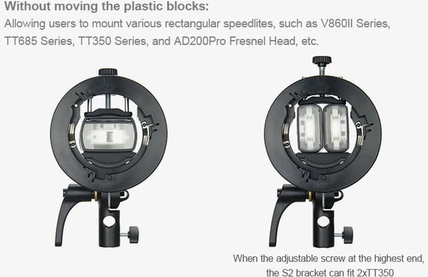 Godox S2-fäste Bowens-blitzadapter