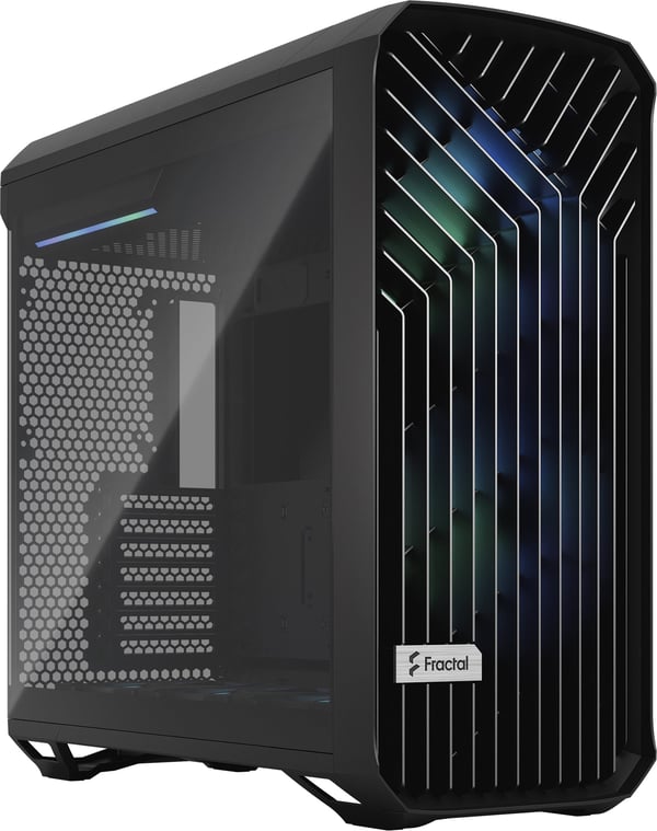 Fractal Design Torrent Svart RGB TG Lätt Tint E-ATX-chassi med fönster, svart