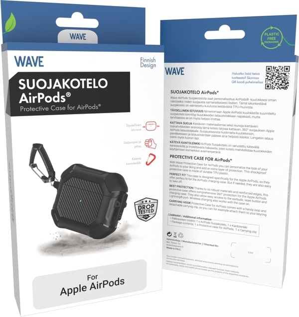 Bølge Rugged beskyttelsesetui, Apple AirPods Pro 2022, sort