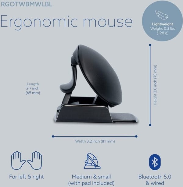 R-Go Twister -ergonomisk mus, ambidextrous