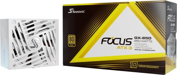 Seasonic FOCUS GX-850 ATX 3.1 (2024) -strømforsyning, hvid, 850 W Seasonic FOCUS GX-850 ATX 3.1 (2024) -strømforsyning, hvid, 850 W