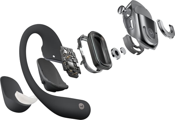 SHOKZ OpenFit 2+ trådlösa öronbygelhörlurar, svart