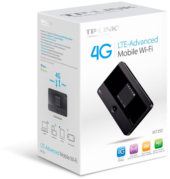 TP-LINK M7350 LTE-modem og WiFi-basestation