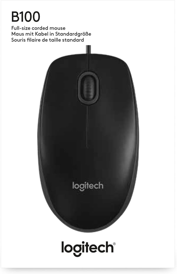 Logitech B100 -mus til erhvervsbrug, sort