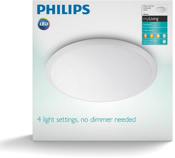 Philips MyLiving Wawel loftlampe, hvid, 38 cm, 2000 lm
