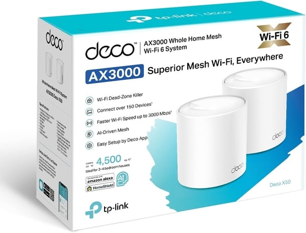 TP-LINK Deco X50 WiFi 6 -Mesh-system, 2-pack