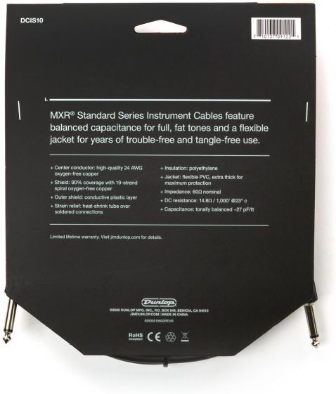 MXR Standard -instrumentkabel 3m, sort