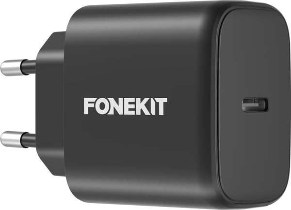 FoneKit GaN PD 65W laddare, USB-C, svart