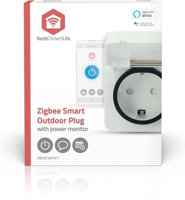 Nedis SmartLife ZBPO130FWT - smarta vägguttag, 16 A, 3680 W, IP44