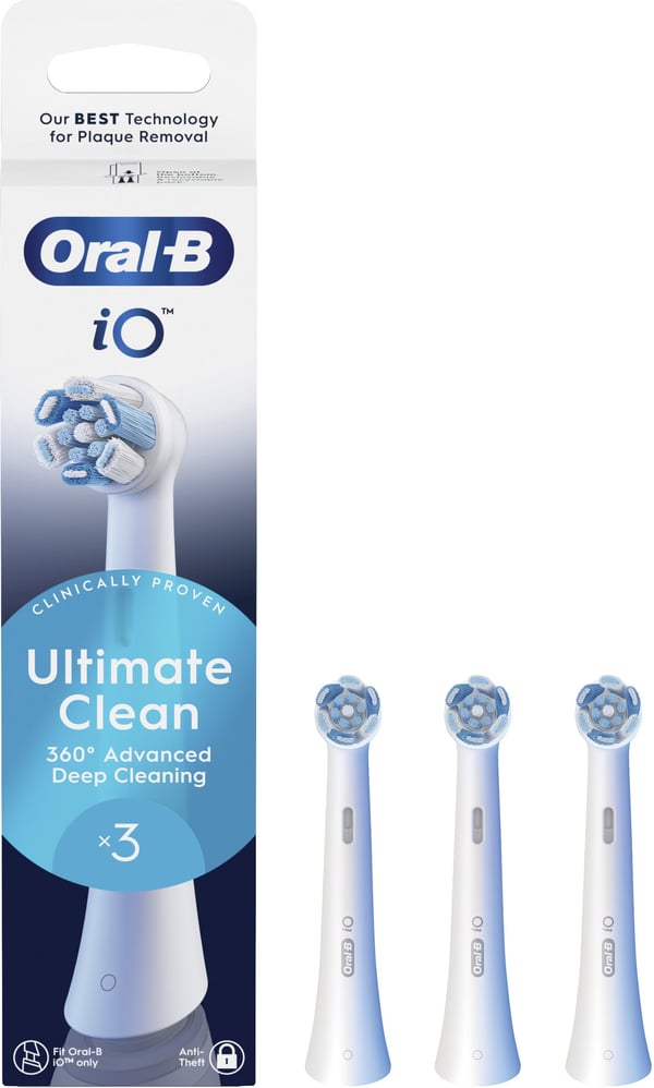 Oral-B iO Ultimate Clean reservborstar 3 st, vit