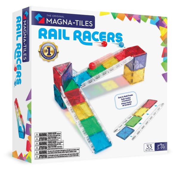 MAGNA-TILES® Rail Racer Liten magnetisk kulbana, 33 delar