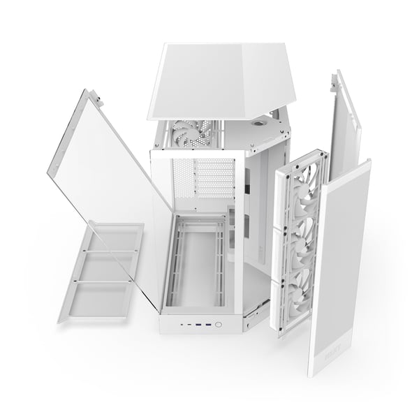 NZXT H9 Flow (2025) ATX-chassi, vitt