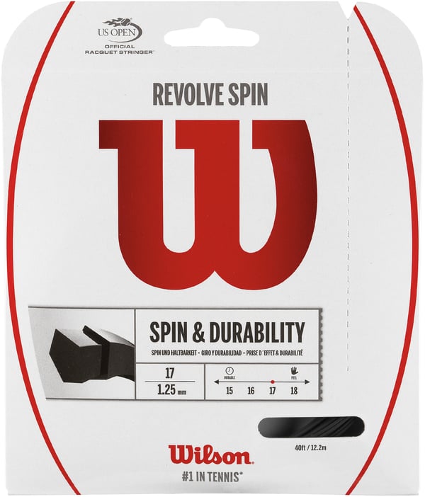 Wilson Revolve Spin -sträng, svart, 17/1,25 mm