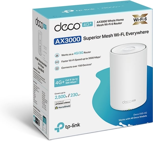TP-LINK Deco X50-4G Dual Band LTE-modem och WiFi6-basstation
