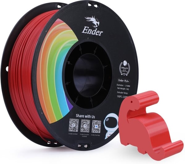Creality Ender - PLA+ -filament för 3D-skrivare, 1,75 mm, röd