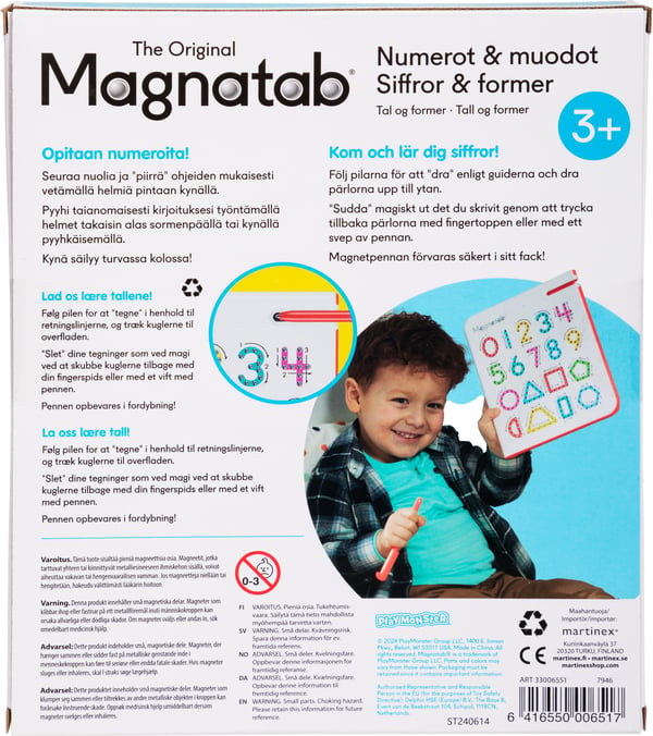 Magnatab - Nummer och former