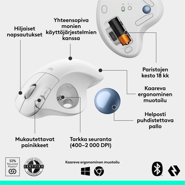 Logitech Ergo M575S -pallmus