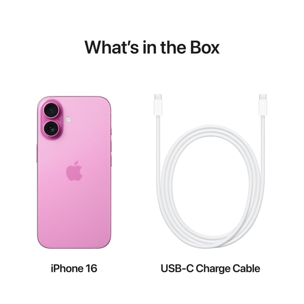 Apple iPhone 16 128 GB-telefon, rosa (MYEA3)