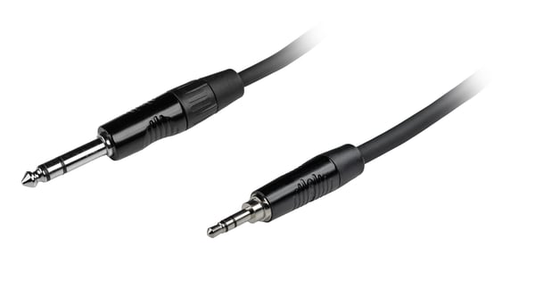 Fuj:tech 6,3 mm TRS hane – 3,5 mm TRS hane ljudkabel, 2 m, svart