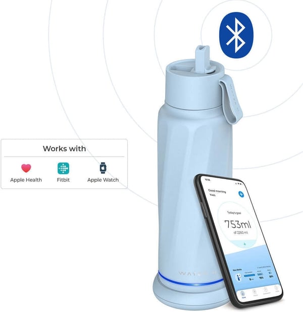 WaterH VITA FlipLid smart vandflaske, 532 ml, lysblå