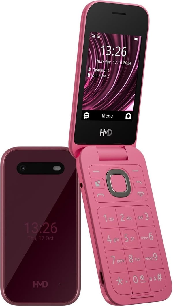 HMD 2660 Flip bastelefon, röd