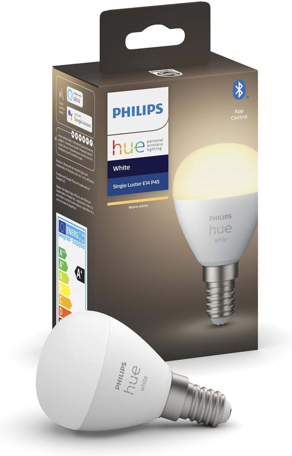 Philips Hue - LED-smartlampe, BT, White, E14, 470 lm, rund