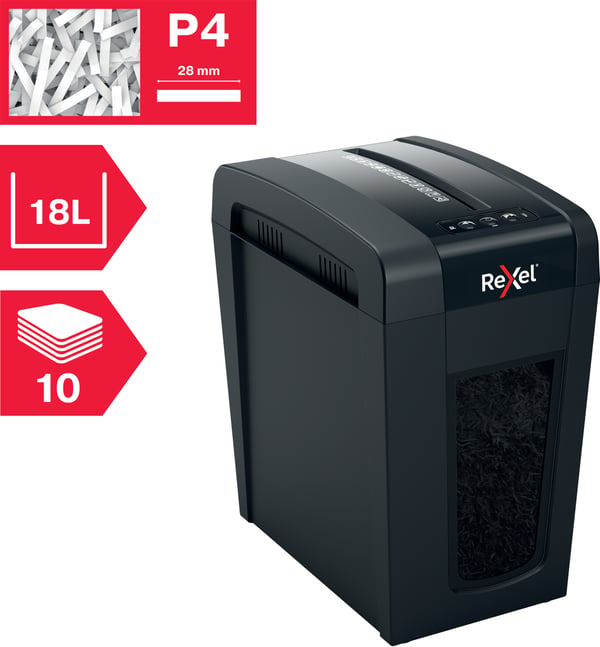 Rexel Secure MC4 - pappersstrimlare, P5