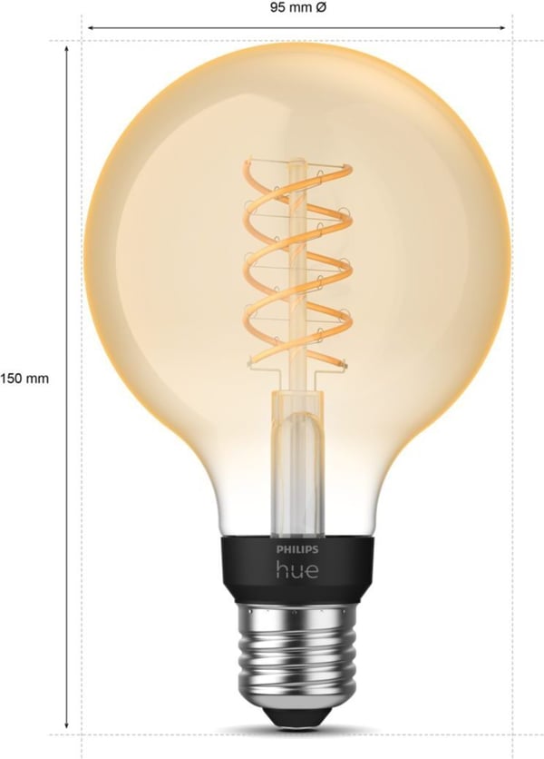 Philips Hue White Filament G93 Globe -lampa, E27