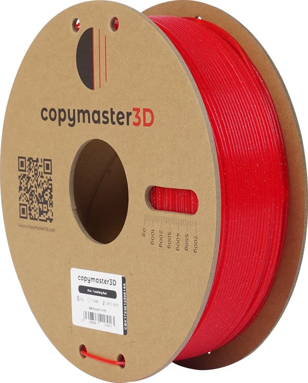 Copymaster3D PLA-filament til 3D-printere, 1,75 mm, glitrende rød