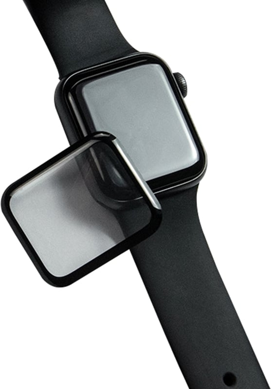 Wave 3D PMMA skärmskydd, Apple Watch 46mm, svart ram